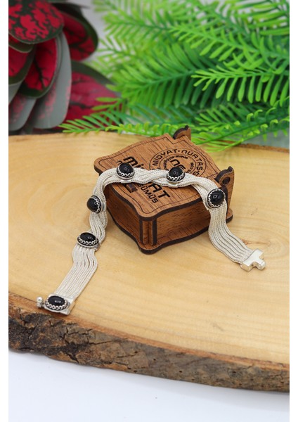 Mardin Hasırı Oniks Taşlı 925 Ayar Gümüş Bileklik 201022605 fiyatları