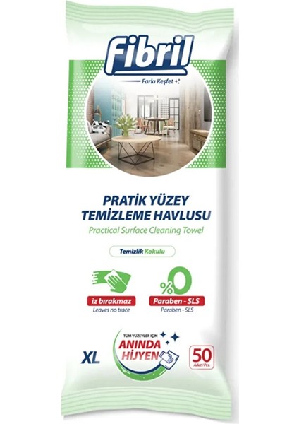 Yüzey Temizlik Havlusu 50 Yaprak Xl Temizlik Kokulu 24 Lü Set 1200 Yaprak Plastik Kapaklı