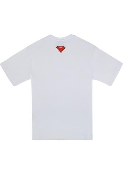 Kadın Vegan Beyaz T-Shirt - Warner Bros Tasmanian x Superman Tasarım fiyatları