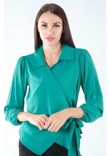 Zümrüt Kruvaze Detaylı Bluz 4202630.123