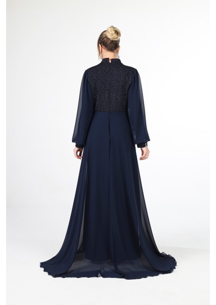 Lacivert Simli Kumaşlı Abiye Elbise 6502428.02 indirimleri