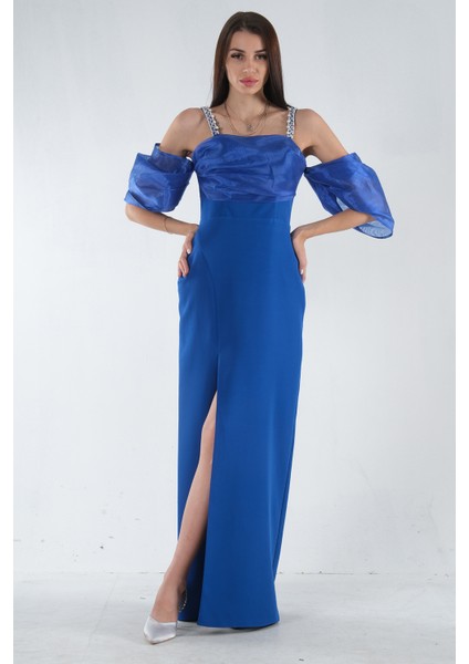 Saks Kolları Şifon Yırtmaçlı Abiye 9705139.26