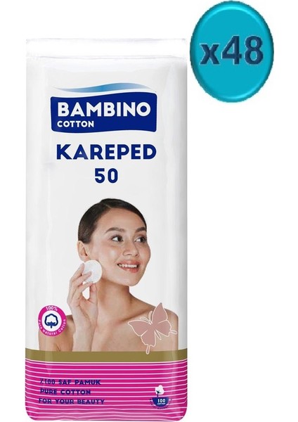 Cotton Kare Makyaj Temizleme Pamuğu 2400 Adet (48pk*50)