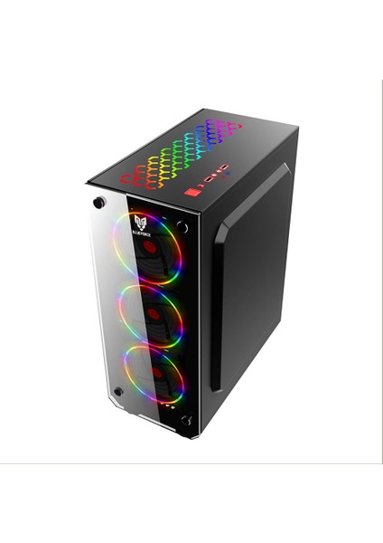 Hunter 4* Rgb Fanlı Atx-Mini Atx Itx Uyumlu Mid Tower Gaming Oyuncu Bilgisayar Kasası Psu'suz