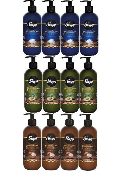 Sıvı Sabun Premium 500ml Karma Doğal Adaçayı/Hindistan Cevizi/Lotus Çiçeği (12 Li Set)