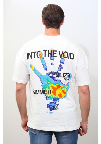 Into The Void Parmak Izi Baskılı Oversize T-Shirt