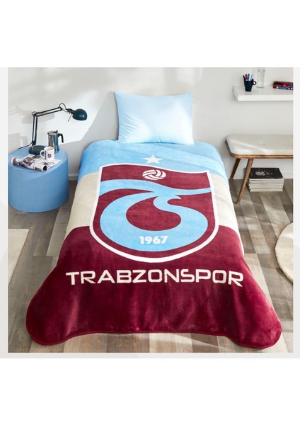 Zorlu Lisanslı Trabzonspor Üç Renk Tek Kişilik Battaniye