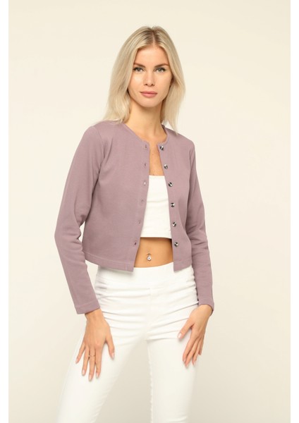 Açık Mavi Yumuşak Dokulu Düğme Detaylı Bluz Hırka fiyatları