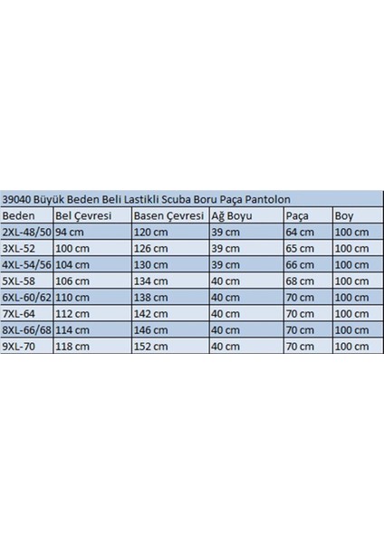 39040 Büyük Beden Beli Lastikli Scuba Boru Paça Pantolon-Bordo