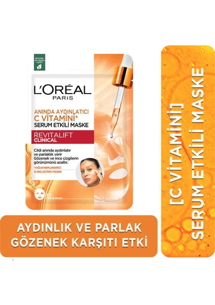 L'oréal Paris L'oreal Paris Revitalift Clinical Anında Aydınlatıcı C Vitamini Serum Etkili Maske