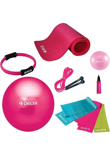 65 cm Top 10 mm Minder Fuşya Pilates Seti - UNC