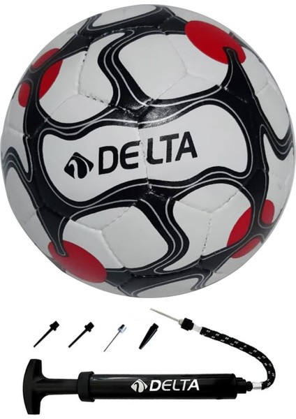 Vega El Dikişli 4 Numara Dura-Strong Futbol Topu + Çok Fonksiyonlu Top Pompası İkili Set
