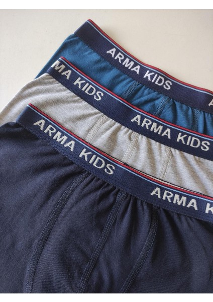 Renkli Erkek Çocuk Düz Boxer 3'lü Paket Pamuklu Likralı fiyatları