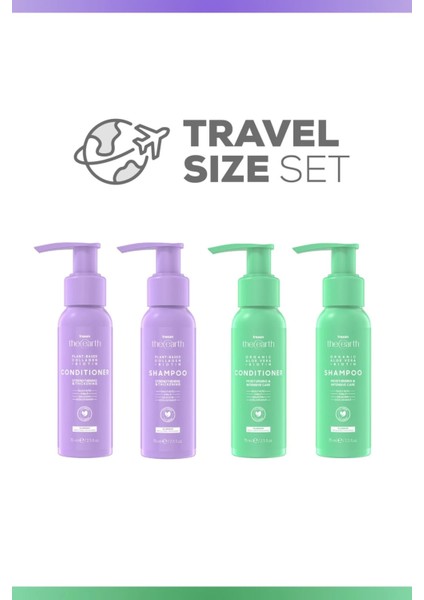 Travel Size Set Aloe Vera 75 ml Şampuan-Saç Kremi&Collagen 75 ml Şampuan-Saç Kremi
