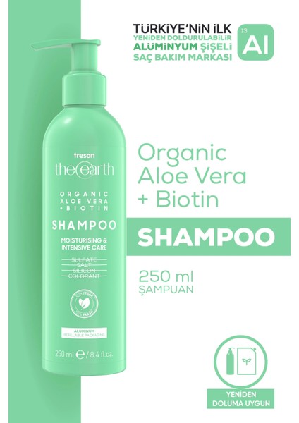 Organic Aloe Vera +Biotin Şampuan 250 Ml