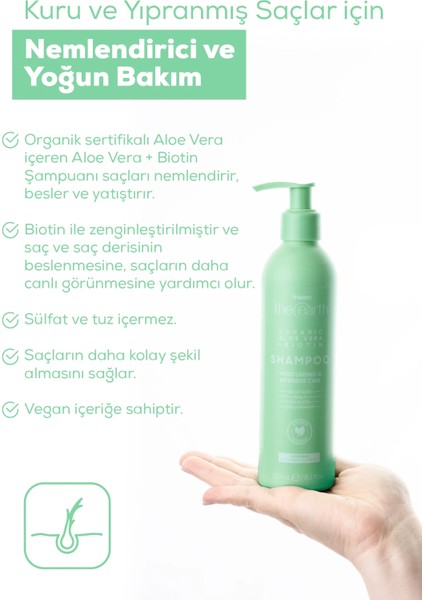 Organic Aloe Vera +Biotin Şampuan 250 Ml