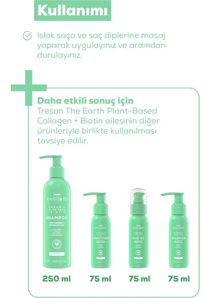 Organic Aloe Vera +Biotin Şampuan 250 Ml