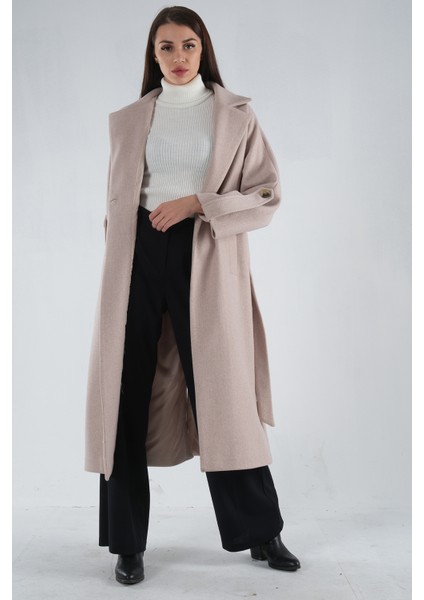 Taş Önden Düğmeli Oversize Örme Kaşe Kaban 0108081.50 fiyatları