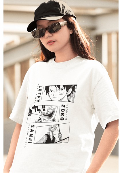 One Piece Lzs Beyaz Tişört