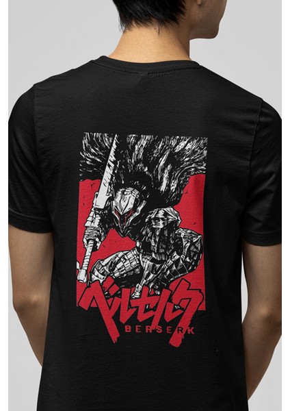 Berserk Ön Arka Baskılı Red Desing Tişört