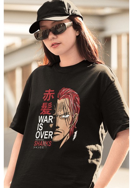 One Piece Shanks Siyah Tişört