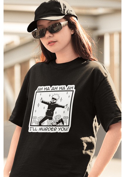 Gojo Murder You Siyah Tişört