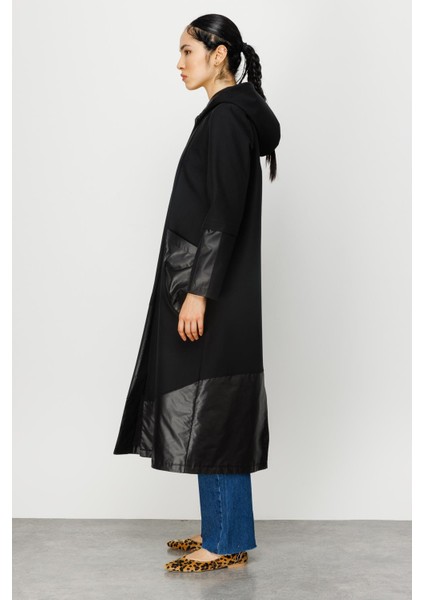 MRV Comfort Kumaş Astarı Polar Kaplı Spor Manto Kaban-Siyah fiyatları