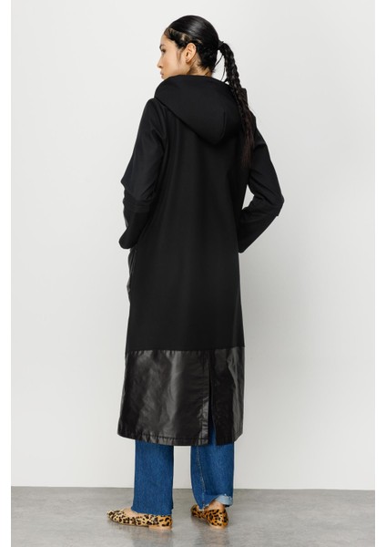 MRV Comfort Kumaş Astarı Polar Kaplı Spor Manto Kaban-Siyah modelleri