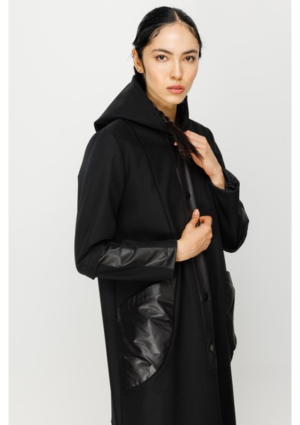 MRV Comfort Kumaş Astarı Polar Kaplı Spor Manto Kaban-Siyah indirimleri