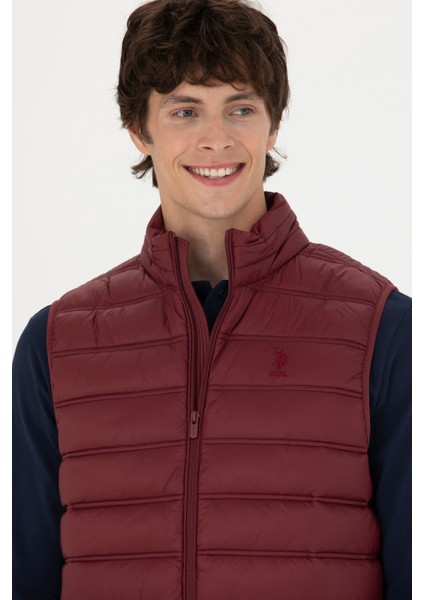 U.S. Polo Assn. Erkek Bordo Dokuma Yelek 50269098-VR014