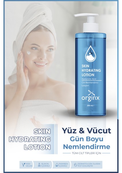 Hyalüronik Asit Nemlendirici Yüz ve Vücut Cilt Bakim Kremi 250 ml