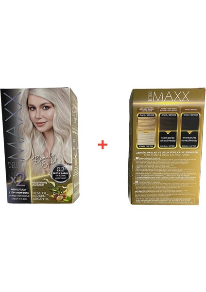 Maxx Deluxesaç Boyası Setino:0,2 Renk:Buzul Sarısı Sette4adet Saç Boyası+4 Adetoksidan+2çift Eldivenmevcuttur