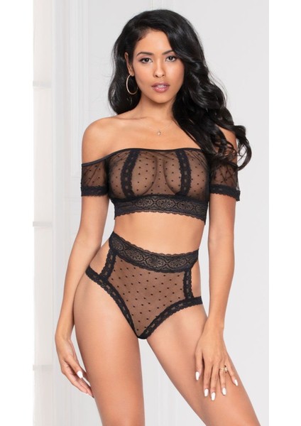 my cherie Sütyen Külot Iki Parça Dantel Tül Iç Çamaşırı Takım Gecelik