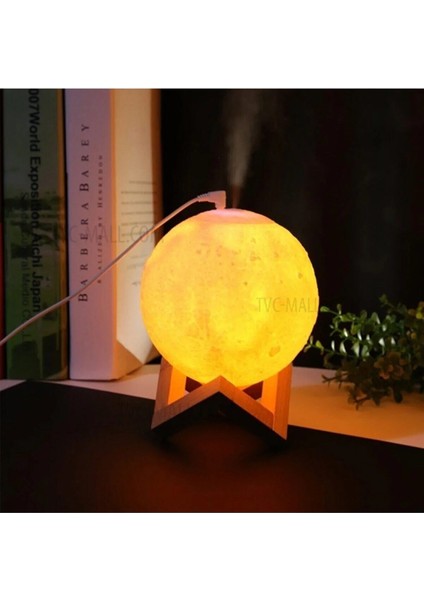 Ultrasonik 3d 3 Renkli Renkli Ay Işığı Gece Lambası Ve Hava Oda Nemlendirici Buhar Makinesi Cihazı fırsatları