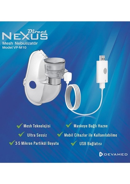 Direct Nexus Usb Portatif Mesh Nebülizatör Vp-M10 Şeffaf