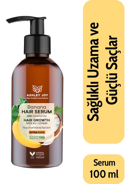 Yavaş Uzayan Saçlara Özel Niacinamide Ve Vegan Keratin Içeren Banana Saç Serumu 100 ml