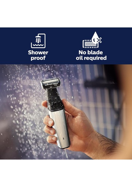 Norelco Bodygroom Series 5000 Erkekler Için Duşa Uygun Vücut Sırt Bağlantılı, BG5025/40