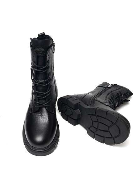 Kadın Deri Military Bağcıklı Fermuarlı Rahat Kalıp Şık Tasarım 32720 fırsatları