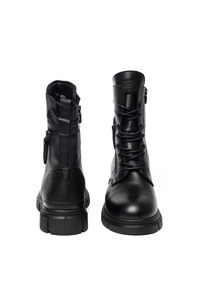 Kadın Deri Military Bağcıklı Fermuarlı Rahat Kalıp Şık Tasarım 32720 indirimleri