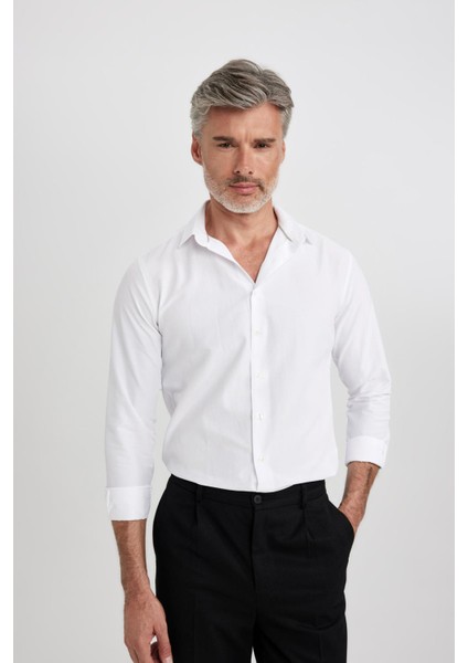 Slim Fit Poplin Uzun Kollu Pamuklu Gömlek R4340AZ23SP