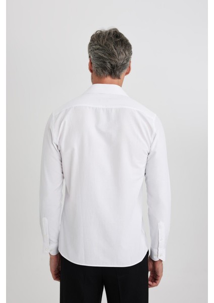 Slim Fit Poplin Uzun Kollu Pamuklu Gömlek R4340AZ23SP