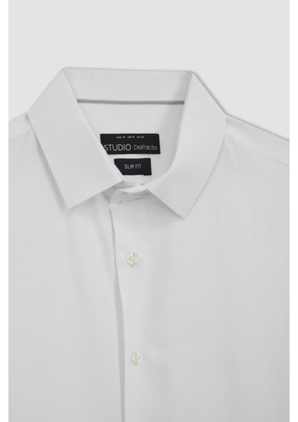 Slim Fit Poplin Uzun Kollu Pamuklu Gömlek R4340AZ23SP
