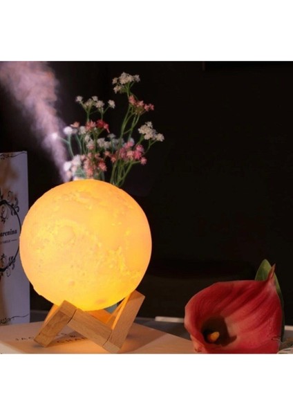 3 Renkli Ay Işığı Gece Lambası Ve Hava Oda Nemlendirici Buhar Makinesi Cihazı Ultrasonik modelleri