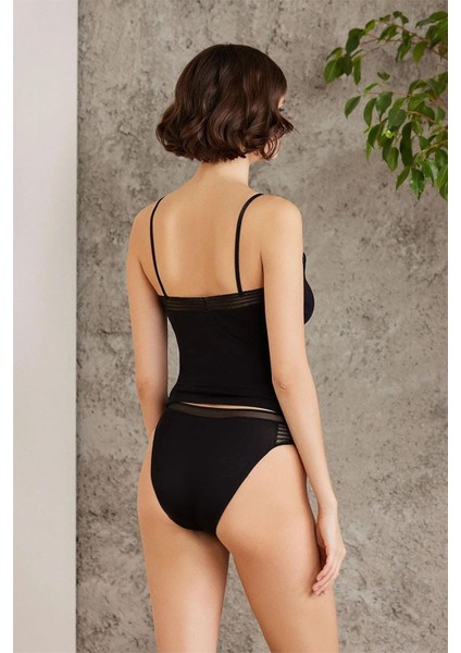 379 Kadın Ip Askılı Atlet Külot Takım-Siyah fiyatları