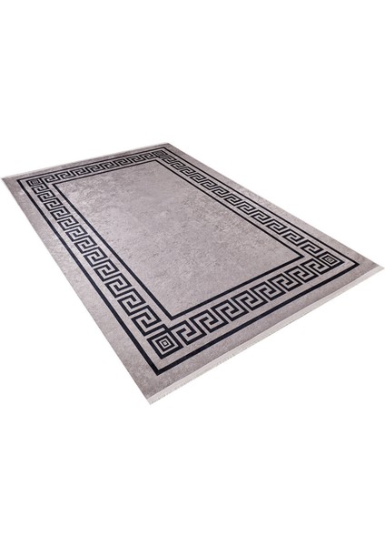 Neftekamsk Kahverengi Çerçeveli Polyester Dijital Baskı Halı