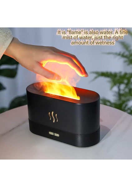 Alev Görünümlü Hava Nemlendirici Aromatik Oda Kokusu Difüzörü Kumandalı Led Işıklı Buhar Makinası