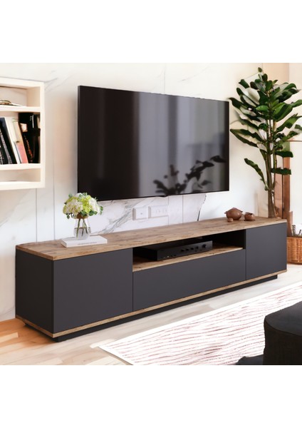 Robin Home Tv Ünitesi Televizyon Sehpası Tv Sehpası 180 cm Antrasit