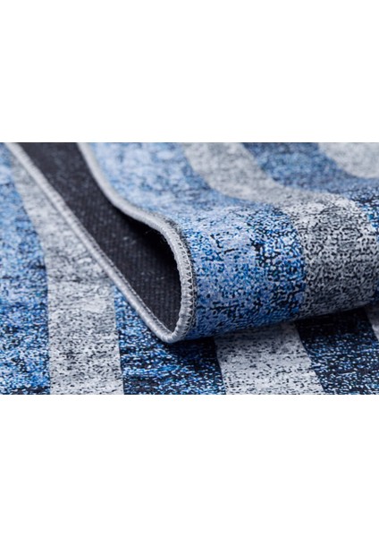 Rıbinsk Lacivert Çerçeveli Polyester Dijital Baskı Halı