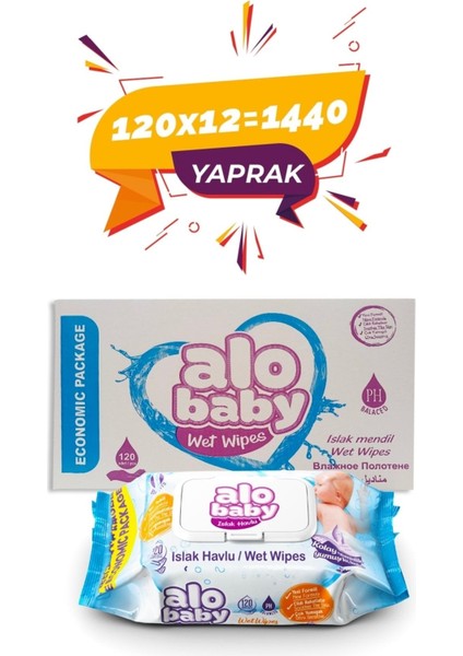 Ekopack Islak Havlu 120'LI x 12 Paket