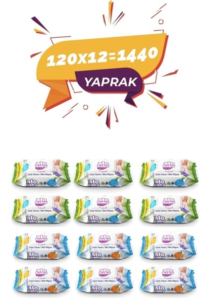 Ekopack Islak Havlu 120'LI x 12 Paket